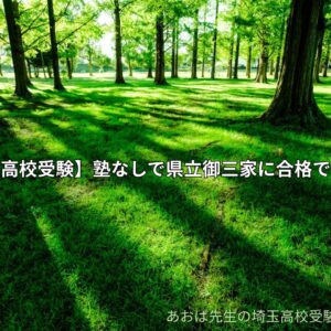 【埼玉高校受験】塾なしで県立御三家に合格できる？