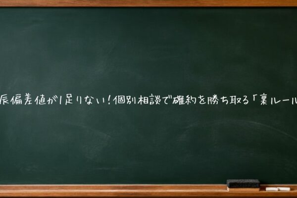 北辰偏差値が1足りない！個別相談で確約を勝ち取る「裏ルール」